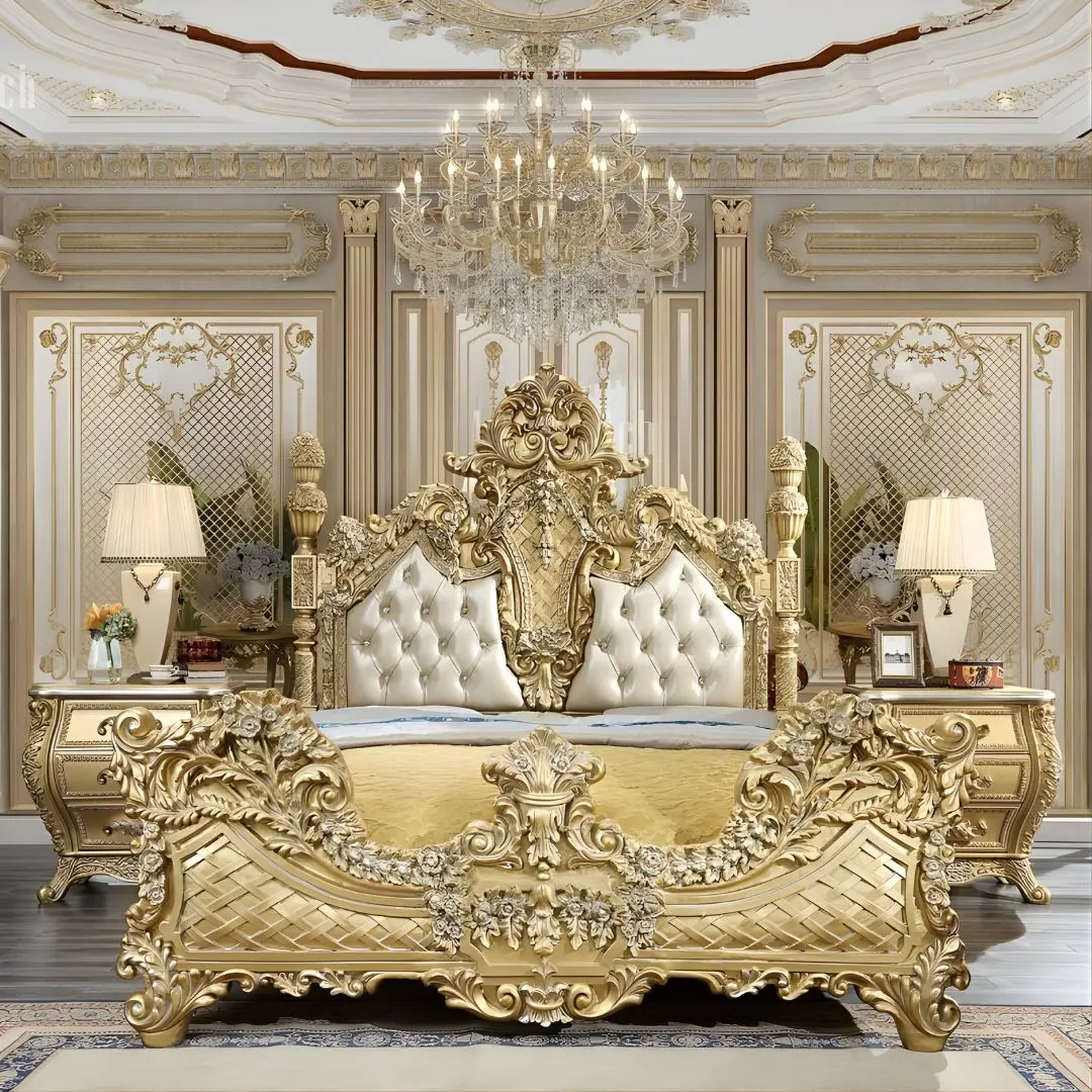 Victorian bedroom design with ornate furniture