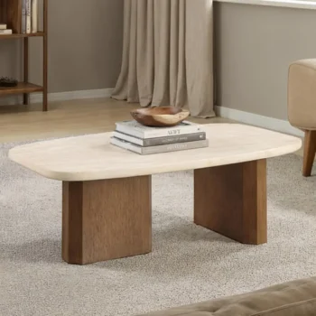 Travertine Top Coffee Table
