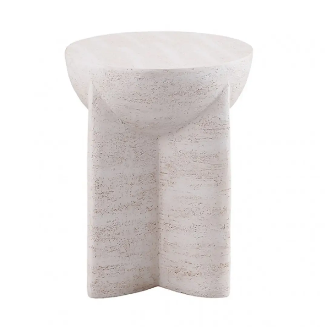 Balma Off-White Ceramic Side Table By Furniture Of America | Mobilia Cleopatra 3 Off-White Ceramic Side Table
