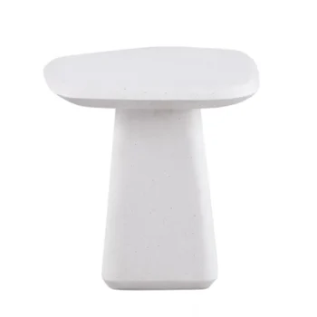 White Ceramic Pedestal End Table