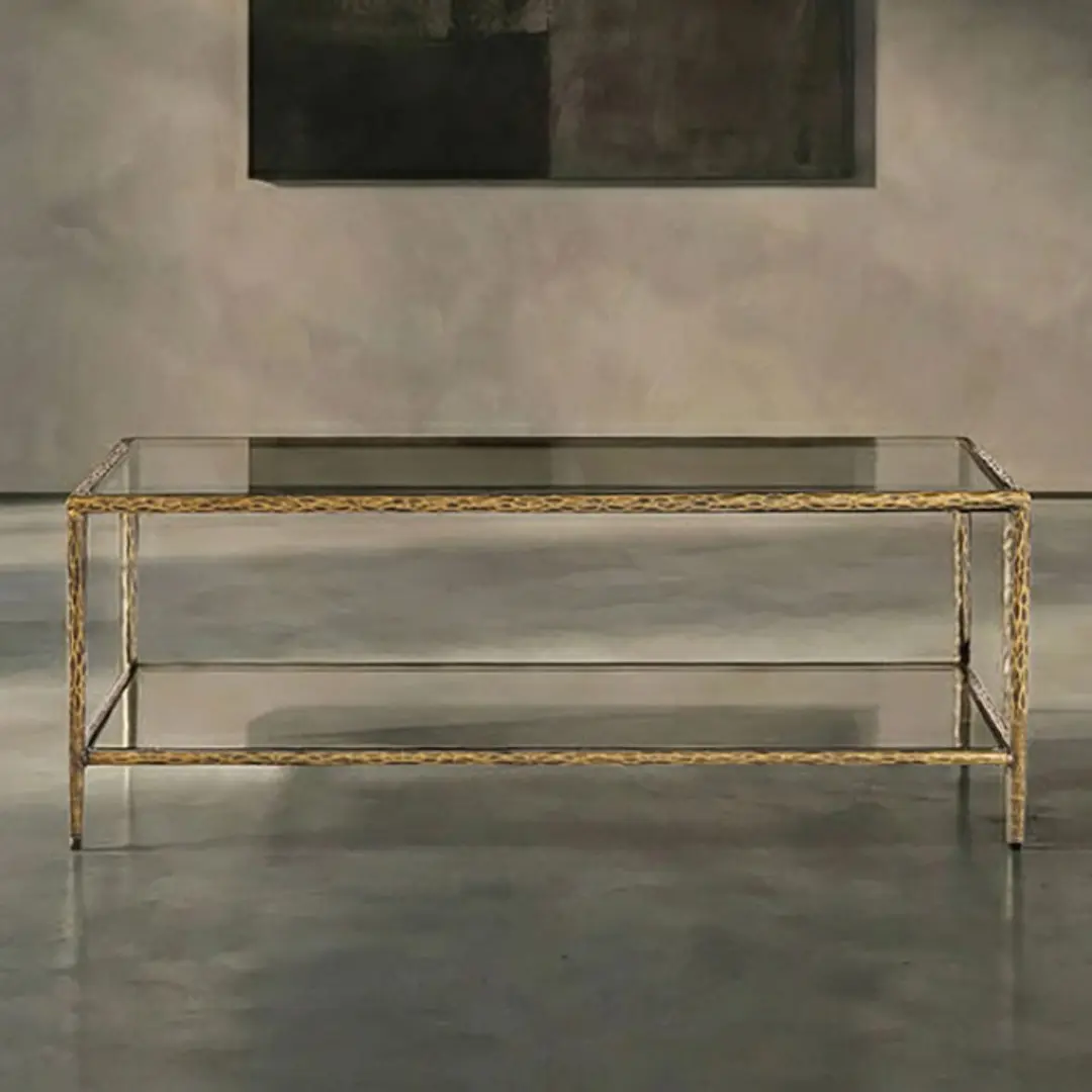 Helma Rectangular Coffee Table By Furniture Of America | Mobilia Cleopatra 3 Gold Rectangular Coffee Table
