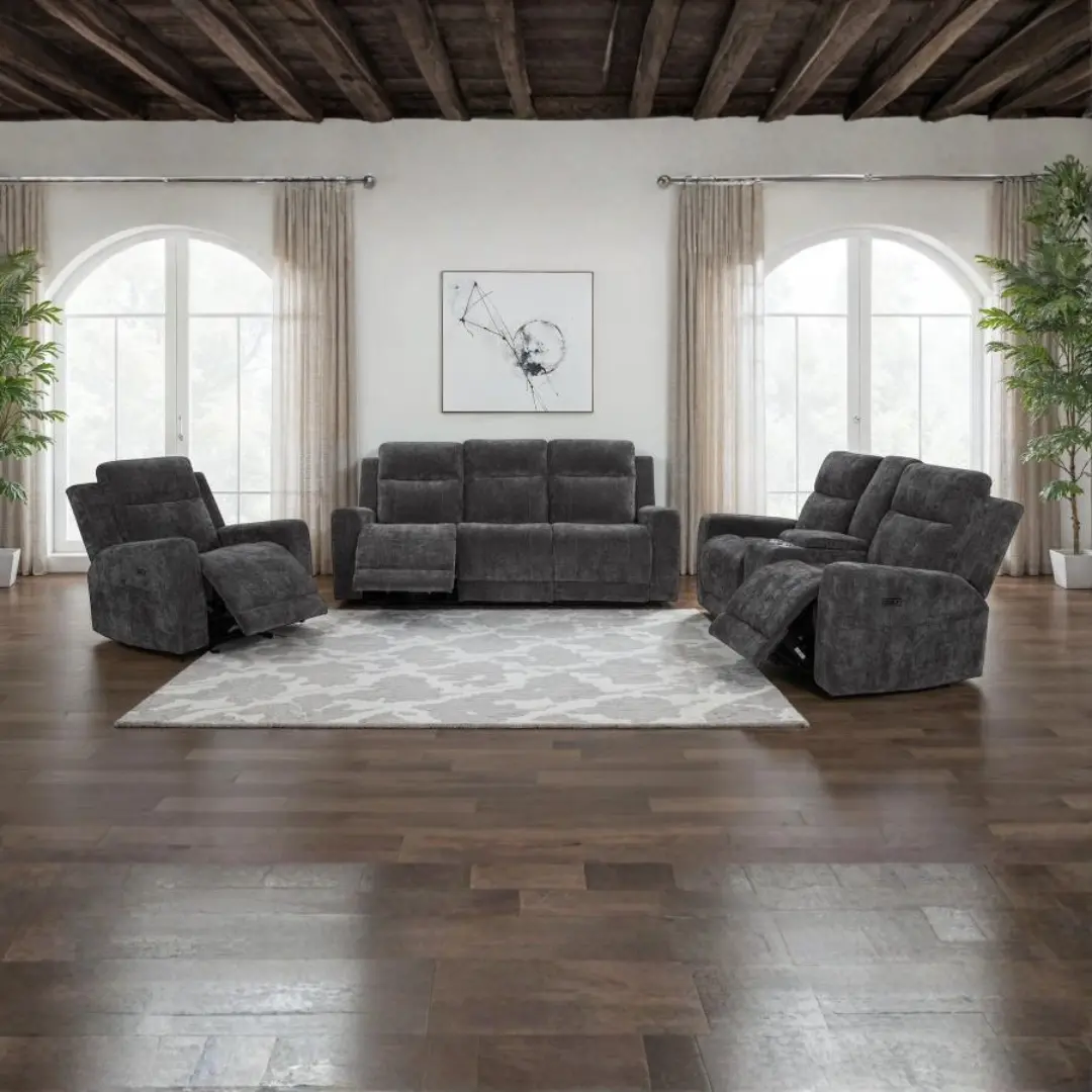 Kennett Chenille Power Reclining Sofa Set By Coaster Furniture | Mobilia Cleopatra 3 Chenille Power Reclining Sofa Set
