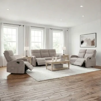 Fabric Recliner Sofa Set