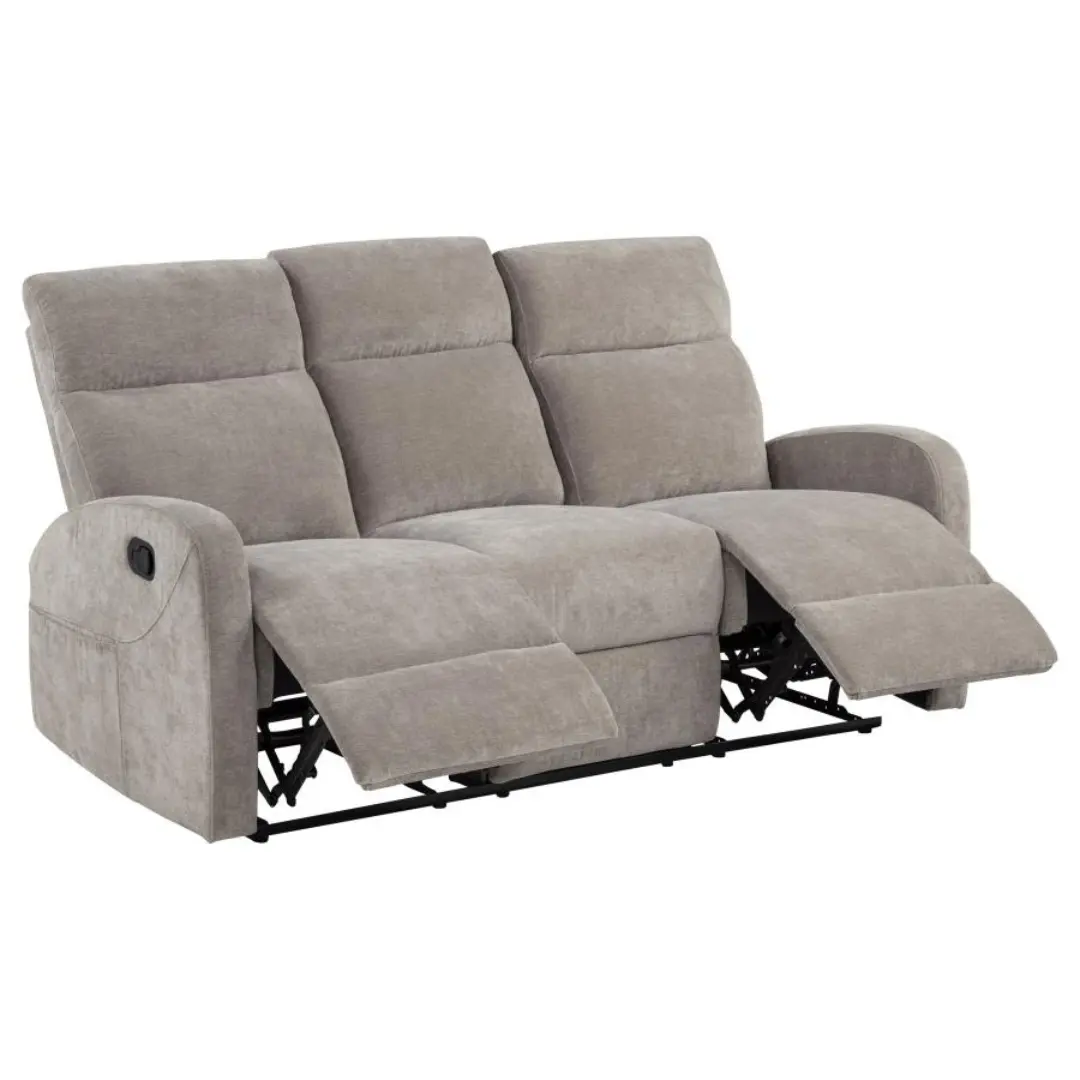 Hamilton Sand Chenille Manual Motion Sofa By Coaster Furniture | Mobilia Cleopatra 3 Sand Chenille Manual Reclining Sofa Set