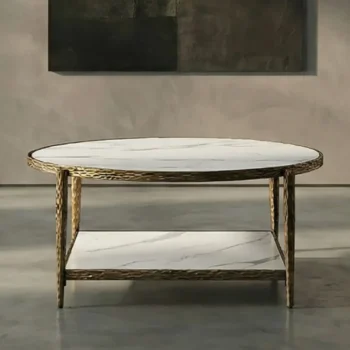 Gold Coffee Table with Shelf