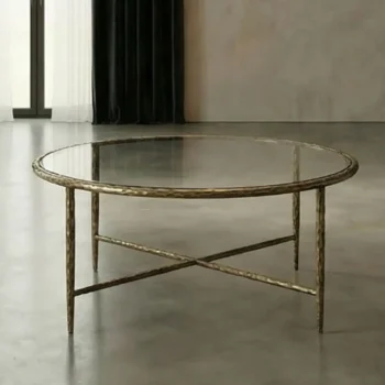 Gold Coffee Table Glass Top