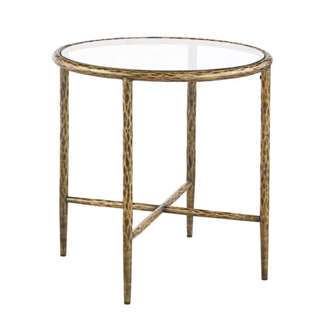 Talva Round Glass End Table By Furniture Of America | Mobilia Cleopatra 3 Gold Round Glass End Table