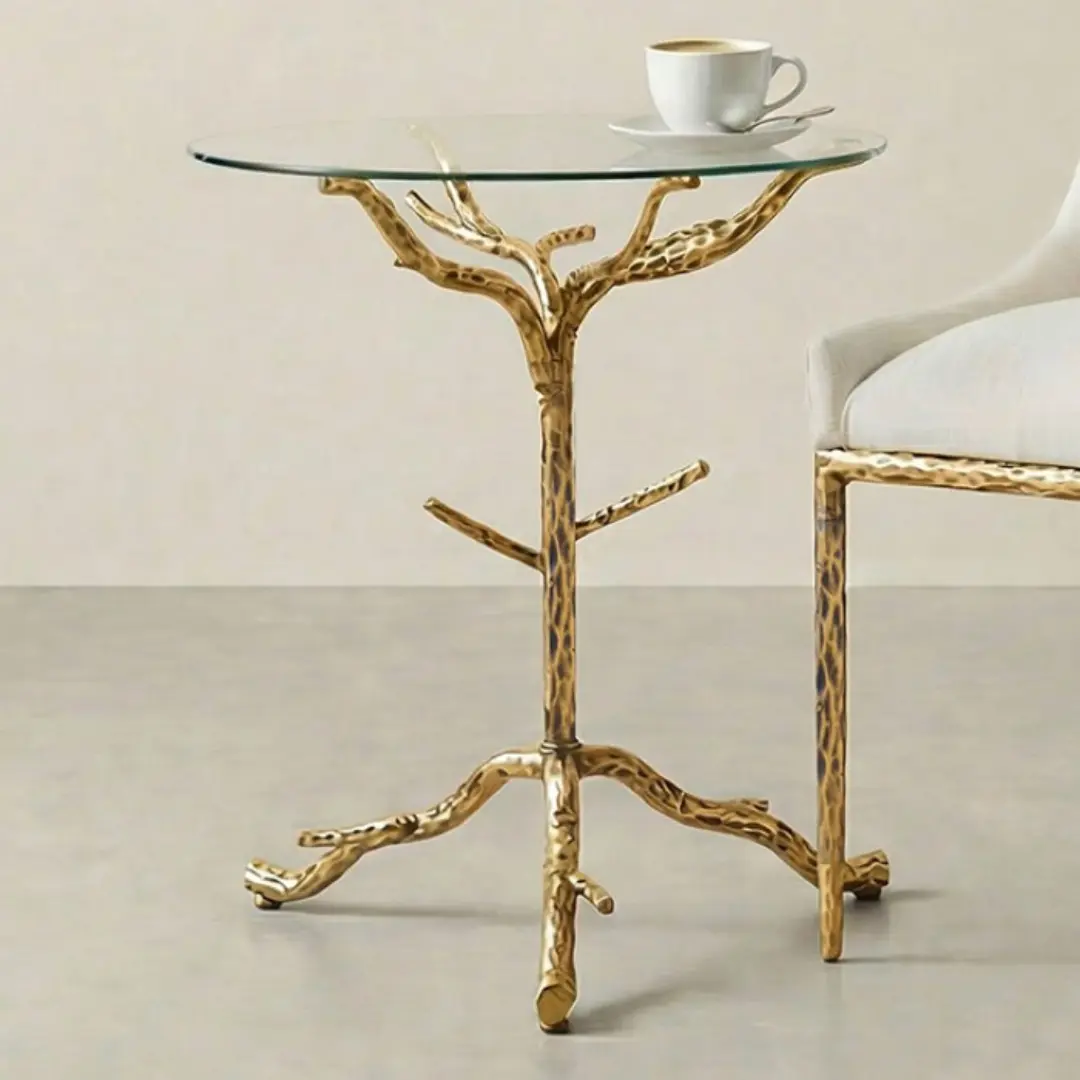 Sarna Glass Top Side Table By Furniture Of America | Mobilia Cleopatra 3 Gold Glass Top Side Table