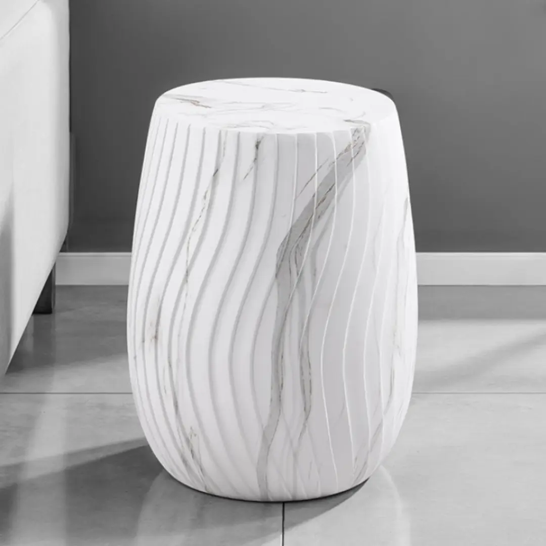 Fresco White Marble Side Table By Furniture Of America | Mobilia Cleopatra 3 White Marble Side Table