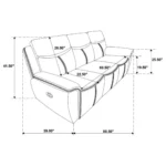 Sloane Upholstered Padded Arm Reclining Sofa Set Blue