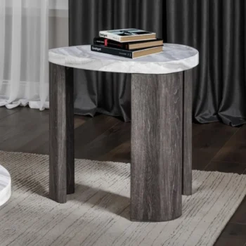 Gray Triangle End Table