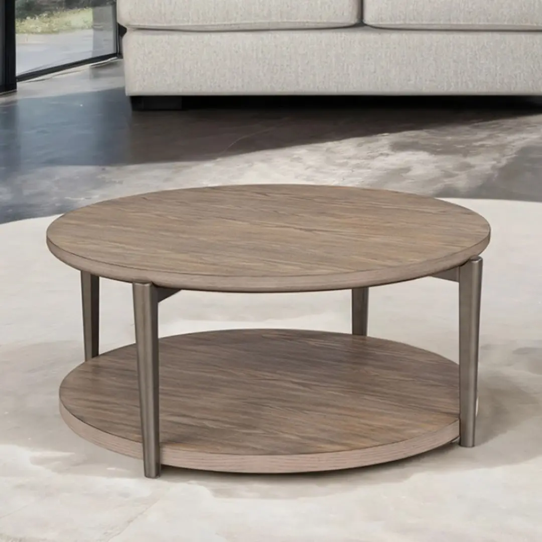 Roros Wooden Round Coffee Table By Furniture Of America | Mobilia Cleopatra 3 Wooden Round Coffee Table