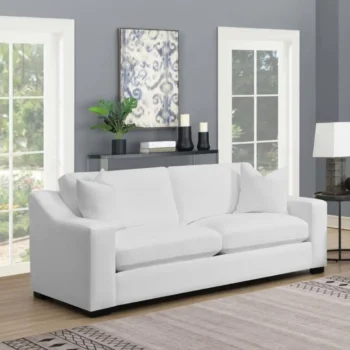 Sloped Arms Sofa White