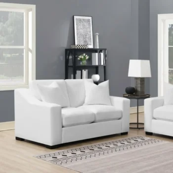 Sloped Arms Loveseat White