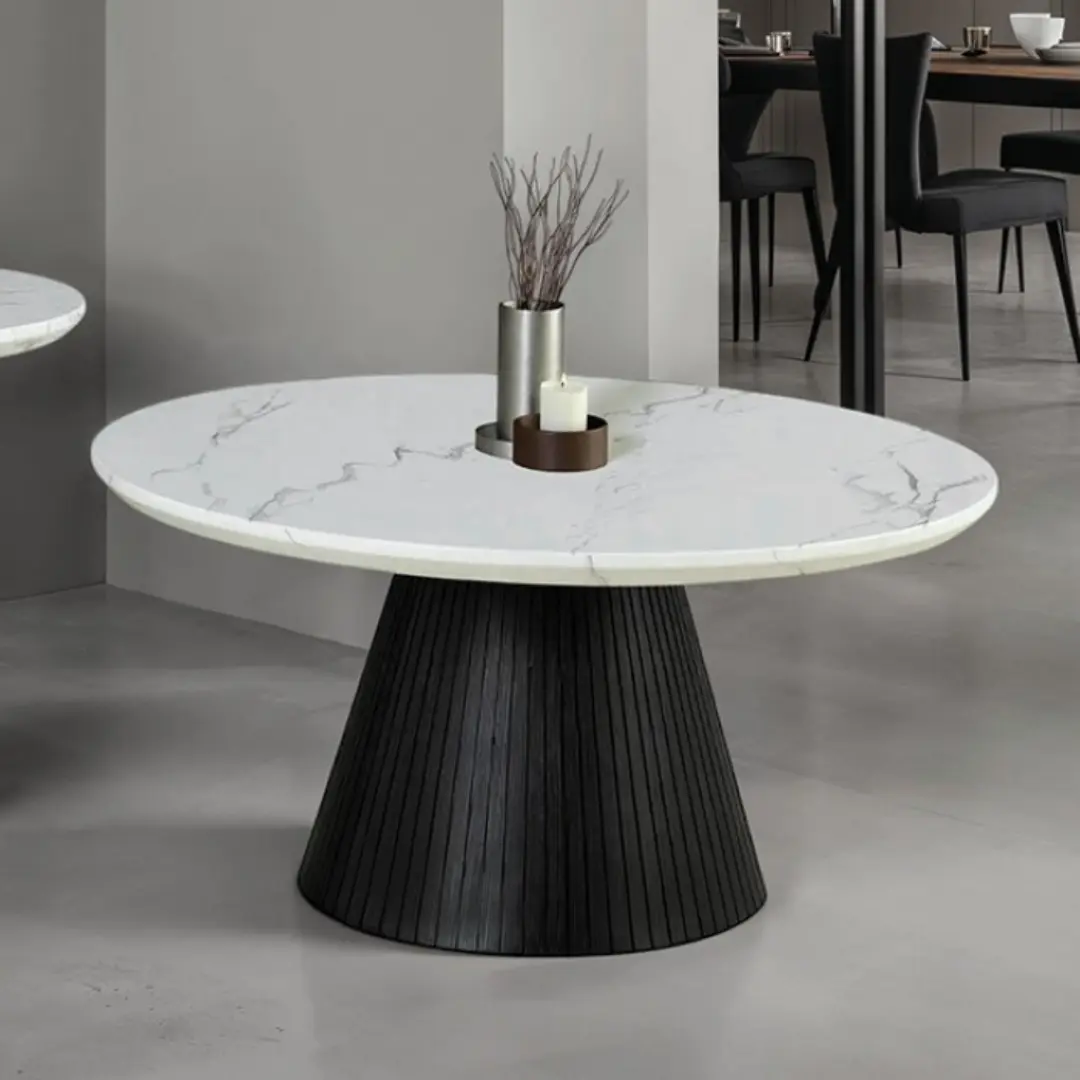 Sindal Black Round Coffee Table By Furniture Of America | Mobilia Cleopatra 3 Black Round Coffee Table