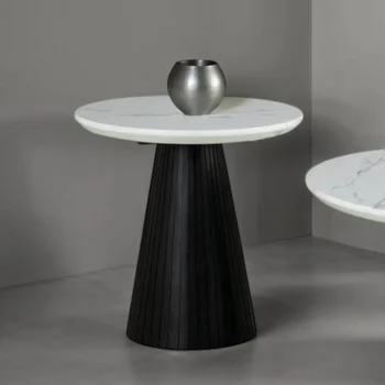 Black Round End Table