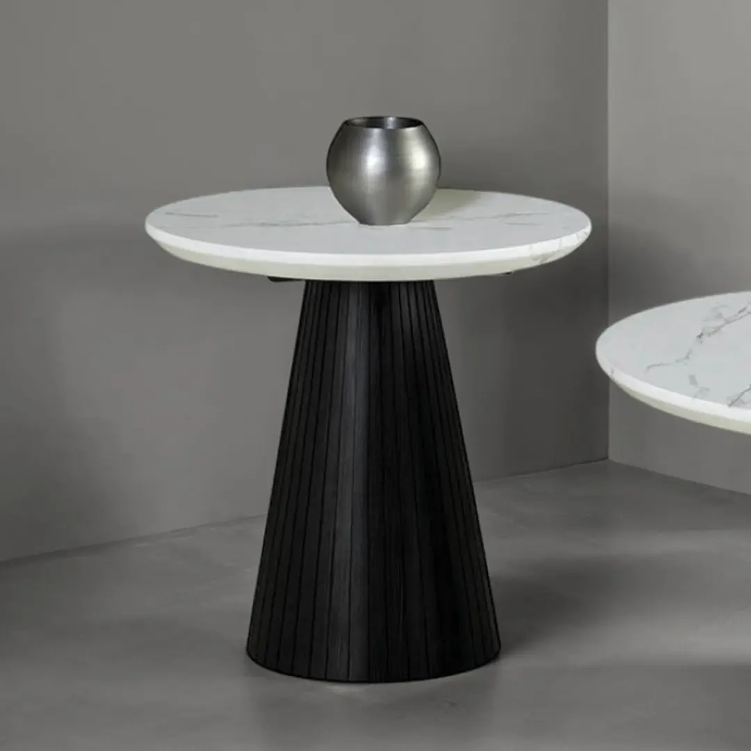 Sindal Black Round End Table By Furniture Of America | Mobilia Cleopatra 3 Black Round End Table