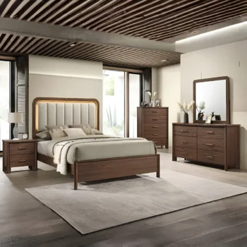 walnut wood bed