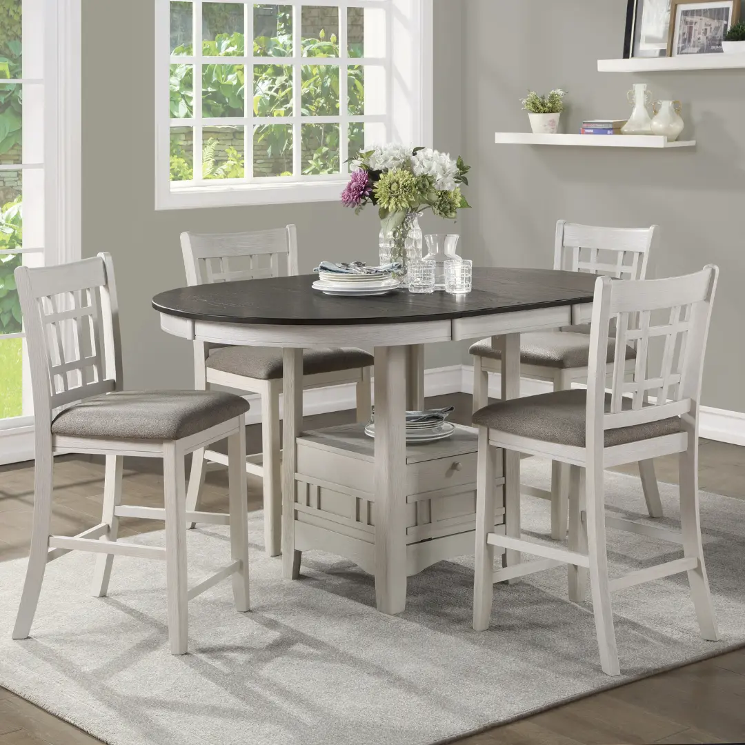 Junipero Counter Height Dining Set For 4 By Homelegance | Mobilia Cleopatra 3 Counter Height Dining Set
