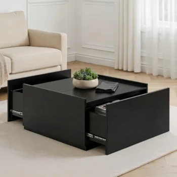Black Coffee Table with Storage