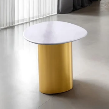 White Stone Side Table