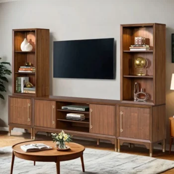 Walnut TV Entertainment Console