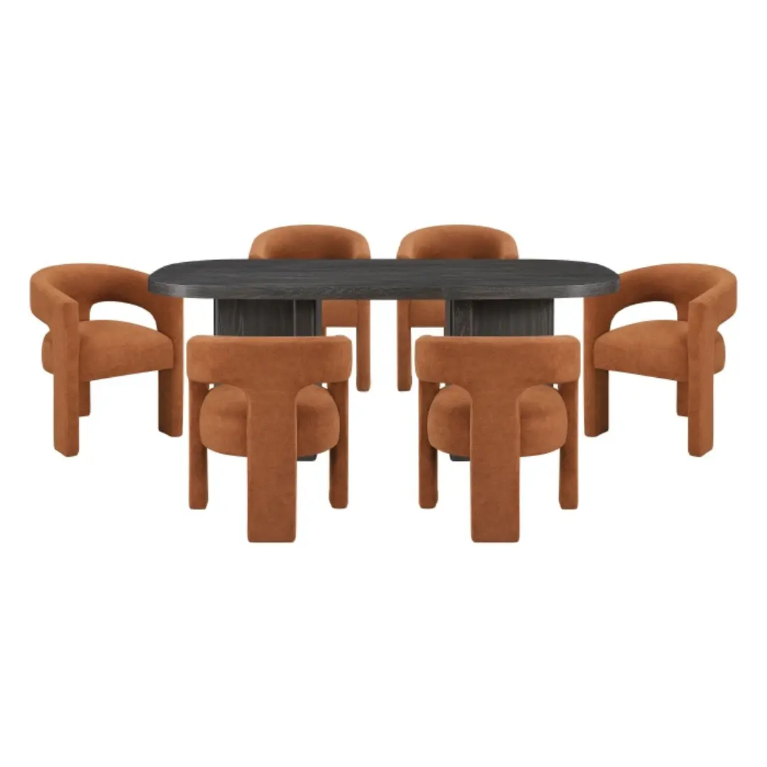 Marais Contemporary Dining Room Set For 6 By Homelegance | Mobilia Cleopatra 3 Contemporary Dining Room Set for 6