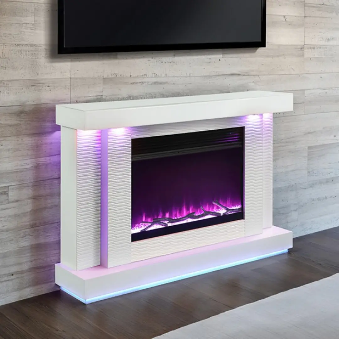 Dorrit 55 Inch Tv Console With Electric Fireplace By Furniture Of America | Mobilia Cleopatra 3 55 inch TV Console with Electric Fireplace