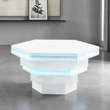 White Rectangular Wood Coffee Table