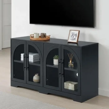 Black Rustic Sideboard Storage Cabinet