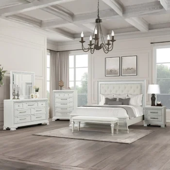 white bedroom set queen