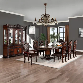 Solid Wood Dining Table with 6 Chairs