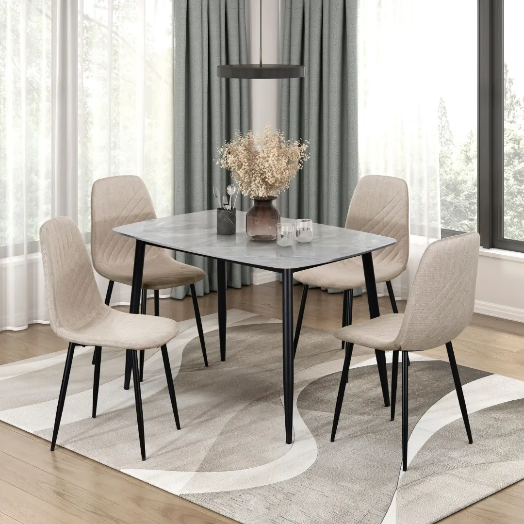 Metropolitan Contemporary Dining Room Set For 4 By Homelegance | Mobilia Cleopatra 3 dining room set for 4