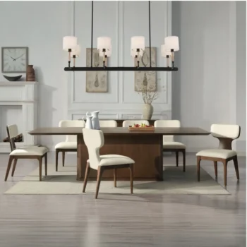 7 Piece Brown Oak Dining Set