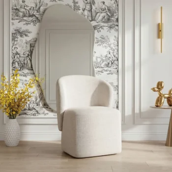 curved back upholstered dining chair