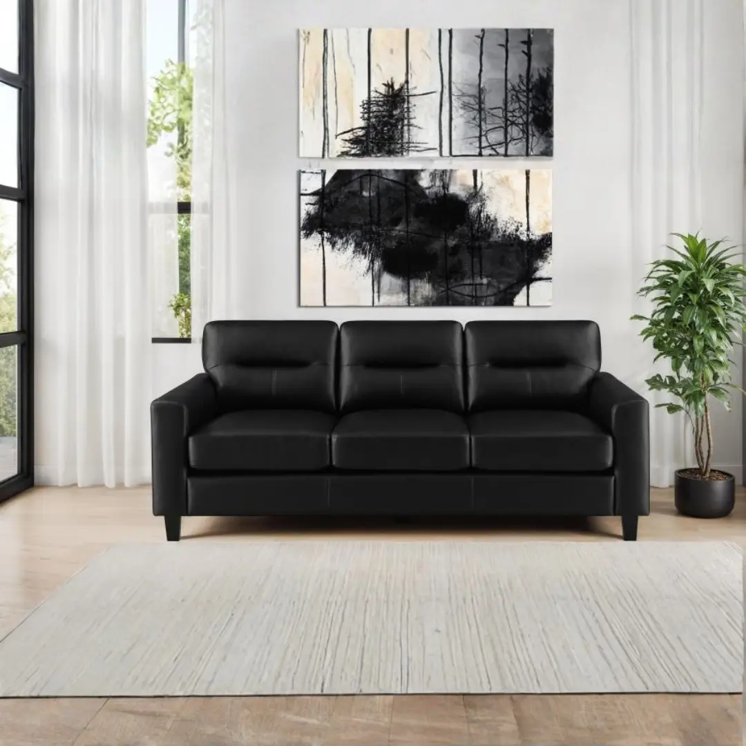 Scotland Faux Leather Sofa By Coaster Furniture | Mobilia Cleopatra 3 Three Piece Leather Sofa set