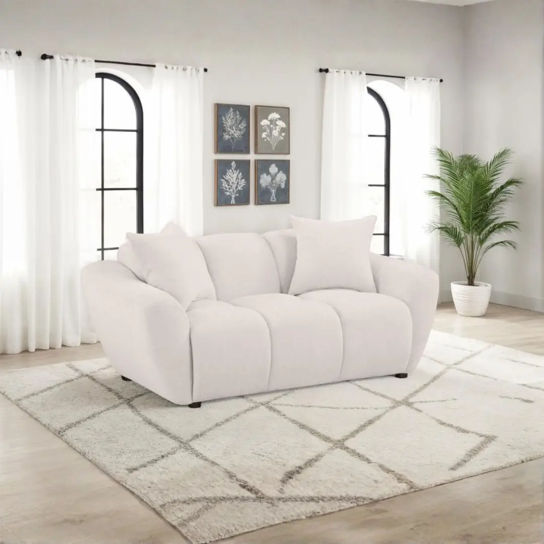 Destino Greige Plush Loveseat By Coaster Furniture | Mobilia Cleopatra 3 Plush Loveseat