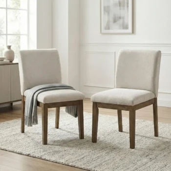upholstered Side Chair with wooden legs