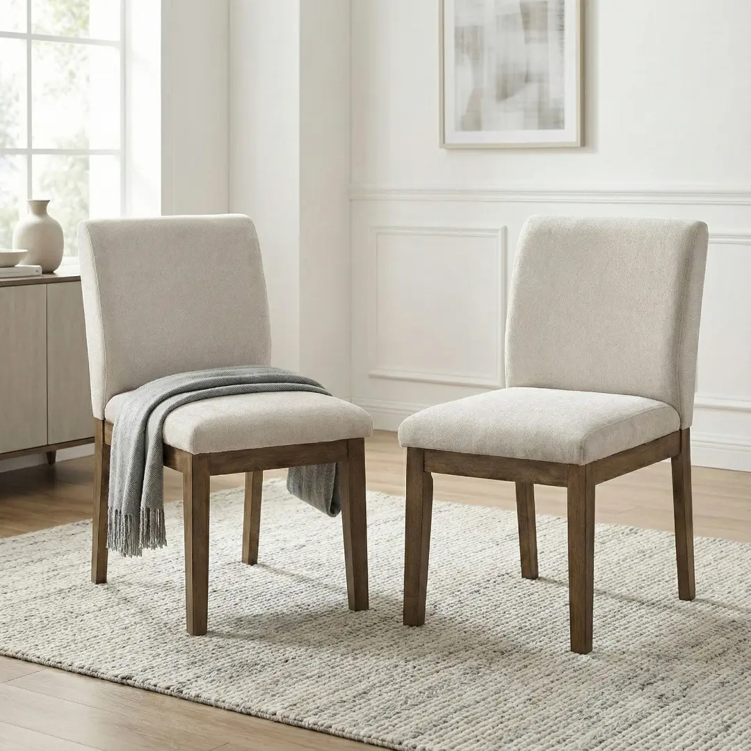 Matisse Upholstered Side Chair With Wooden Legs Set Of 2 By Homelegance | Mobilia Cleopatra 3 upholstered Side Chair with wooden legs