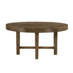 Matisse Brown Round Wood Dining Table By Homelegance - Image 2