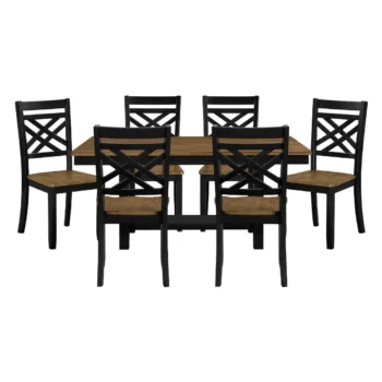 7 piece brown and black Dining Set