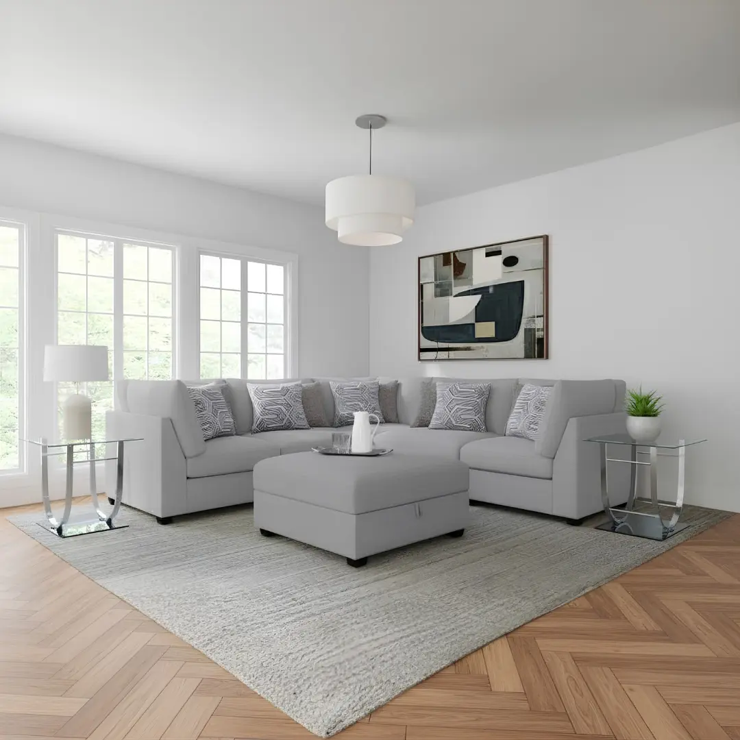 Cambria 6-Piece Grey Sofa Sectional By Coaster Furniture | Mobilia Cleopatra 3 Grey Sofa Sectional