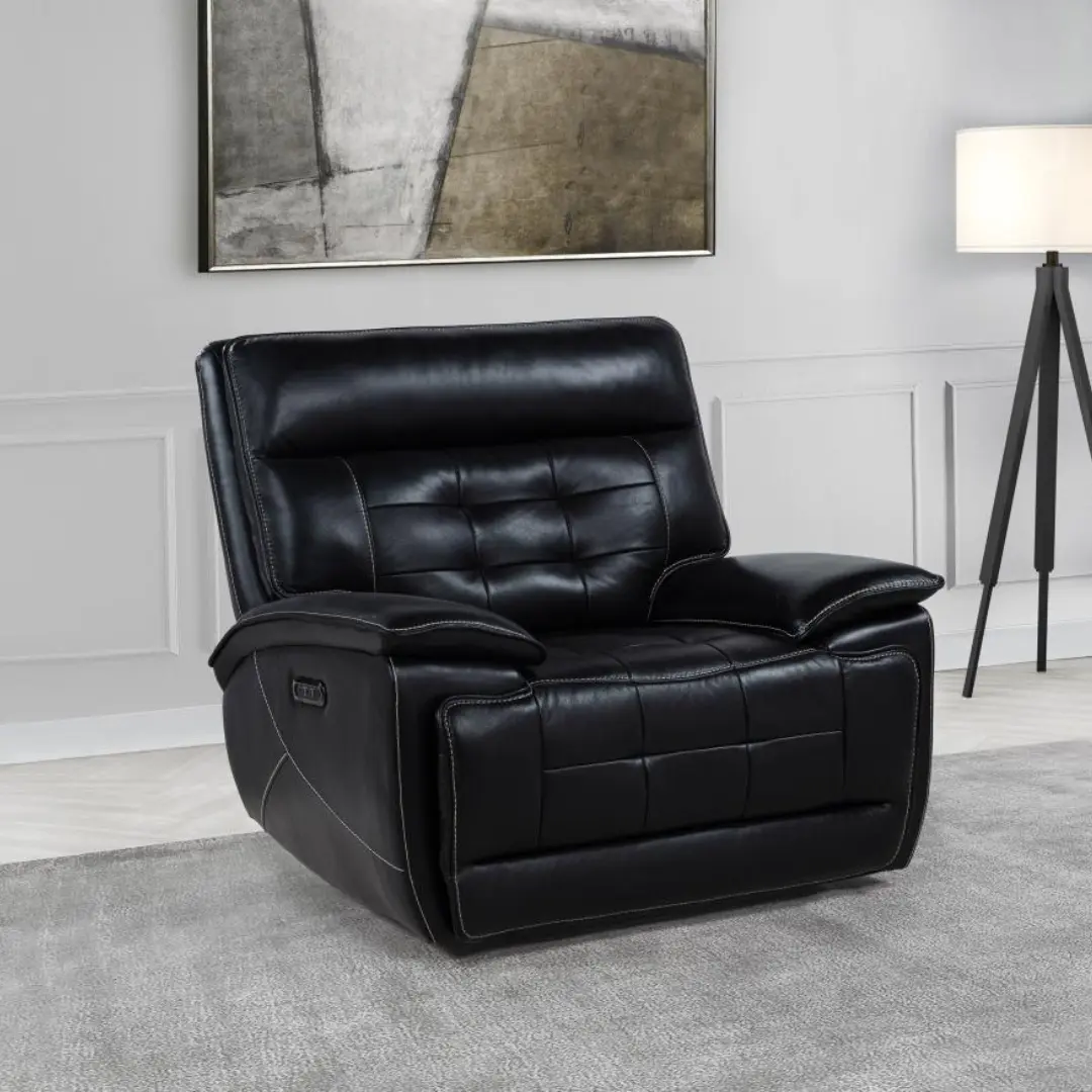 Hewitt Black Dual Power Recliner By Coaster Furniture | Mobilia Cleopatra 3 Dual Power Recliner