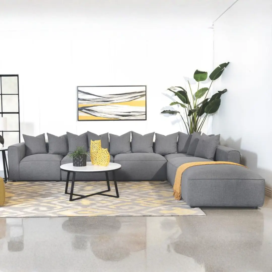 Jennifer Sectional L Shaped Sofa By Coaster Furniture | Mobilia Cleopatra 3 Sectional L Shaped Sofa