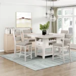 Savile White Counter Height Dining Table By Homelegance - Image 5