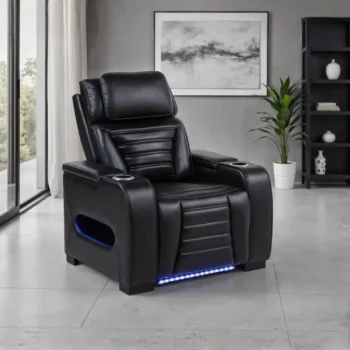 Black Leather Recliner Chair