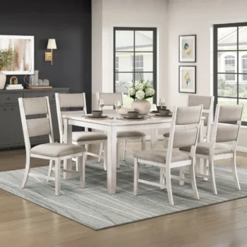 White Dining Table Set For 6