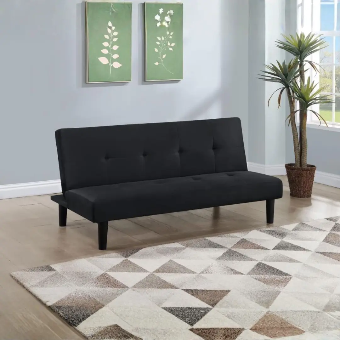 Stanford Black Velvet Sleeper Sofa By Coaster Furniture | Mobilia Cleopatra 3 Velvet Sleeper Sofa