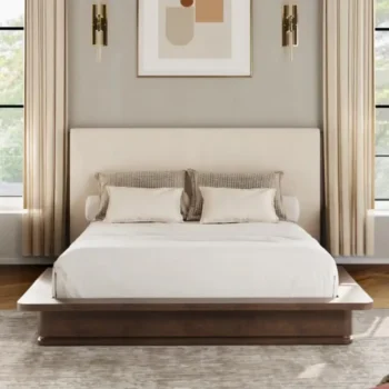 Cream Linen Bed