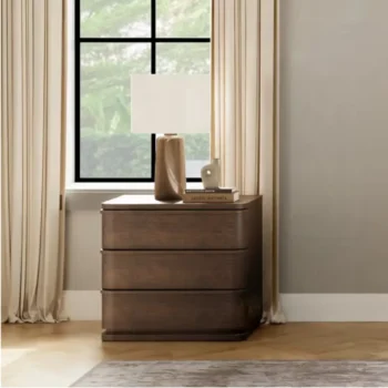 Oak Nightstand with Drawers